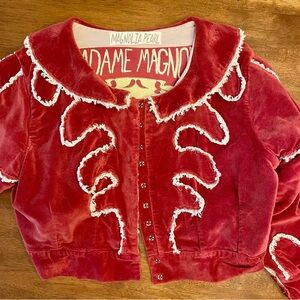 Magnolia Pearl Cotton Velvet Oracle Cropped Coat Jacket